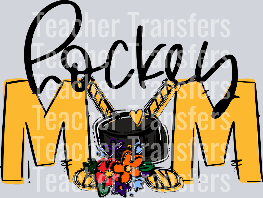 Hockey Mom Yellow Gold Flower