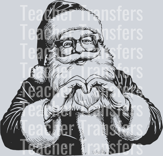 SANTA HAND HEART GRAYISH COLOR