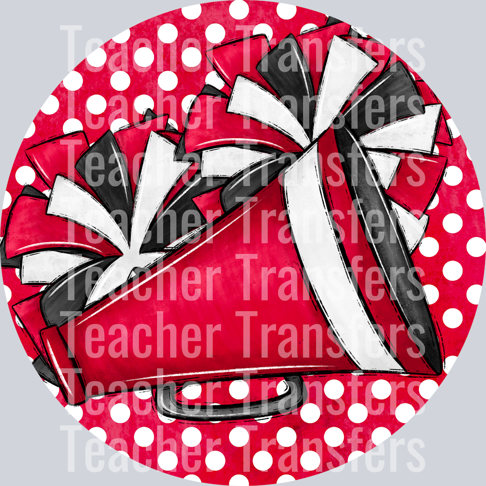 Cheer Pom and Megaphone RED