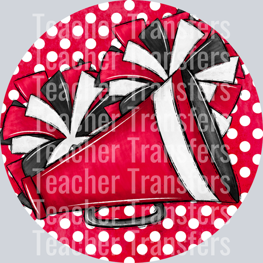 Cheer Pom and Megaphone RED