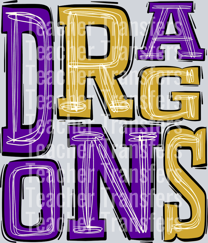 Dragons Gold and Purple