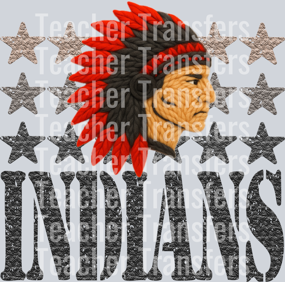 YARN MASCOTS INDIANS RED