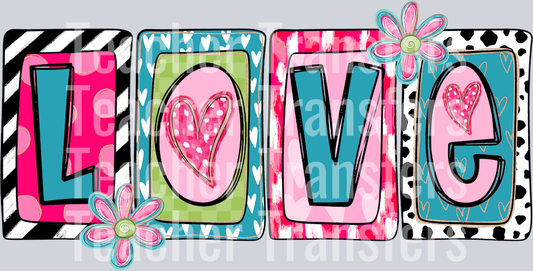 LOVE BOXED LETTERS