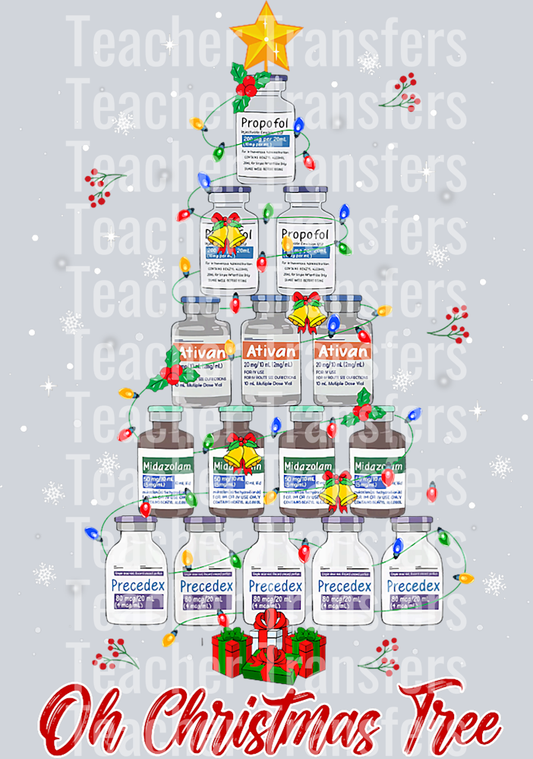 Oh Christmas Tree Pharmacy Tech Pharmacist Xmas Lights T-Shirt