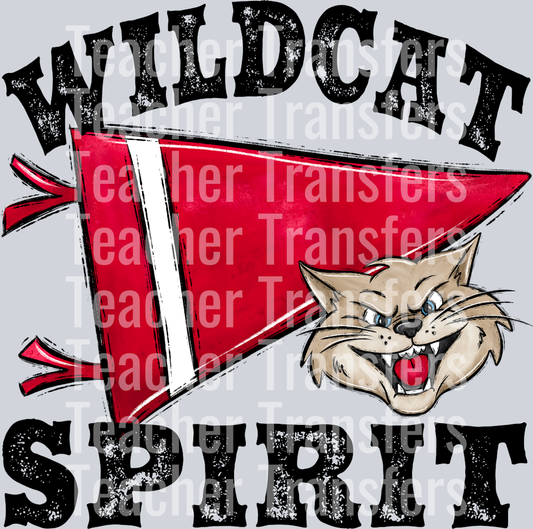 Pennant Mascots WILDCAT Spirit Red