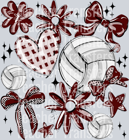 MAROON PLAY BALL VOLLEYBALL COLLAGE