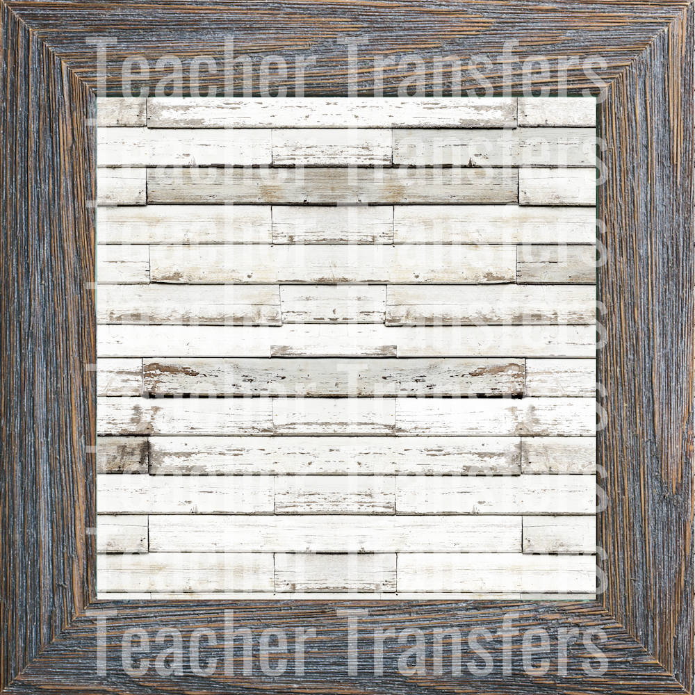 Ornament Background - Wood Frame on White Wood