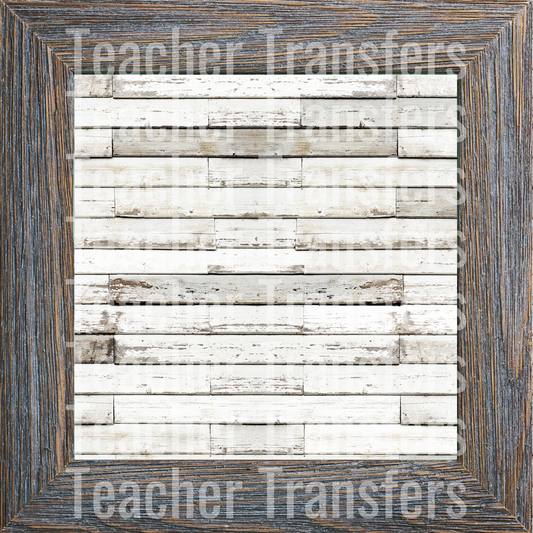 Ornament Background - Wood Frame on White Wood