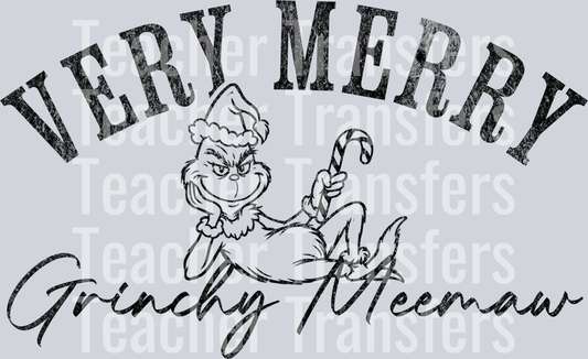 Very merry Grinchy Meemaw black