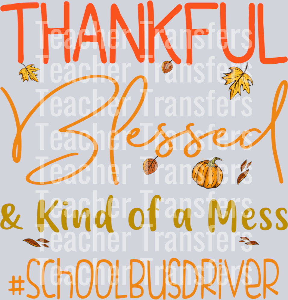 School Bus Driver Thankful Blessed and Kind of a Mess Long Sleeve T-Shirt