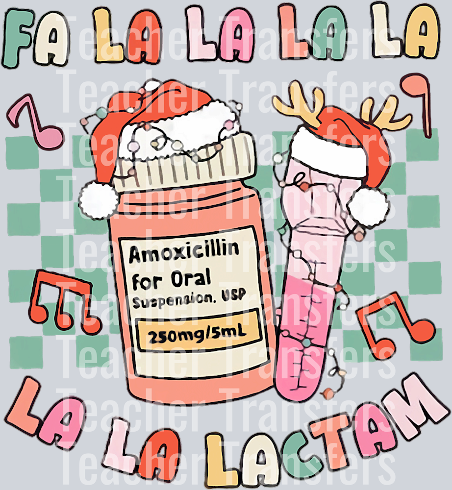 Pharmacist Christmas Pharmacy Tech Amoxicillin Ent Nurse Er T-Shirt