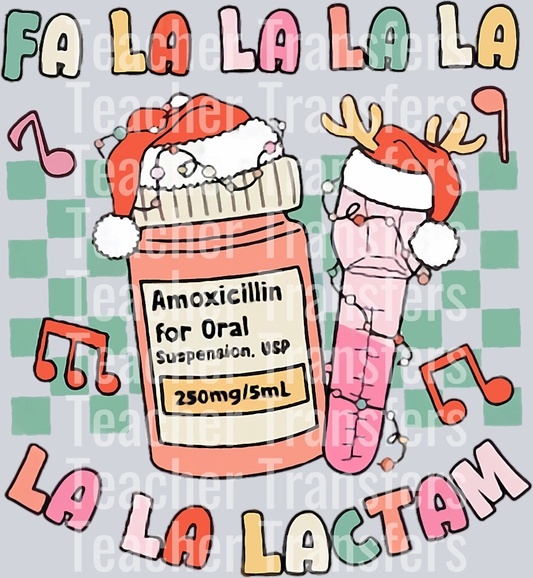 Pharmacist Christmas Pharmacy Tech Amoxicillin Ent Nurse Er T-Shirt