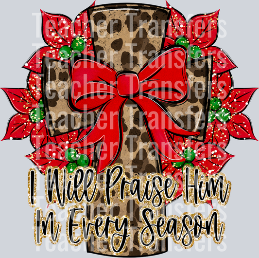 Christmas Cross Leopard Print