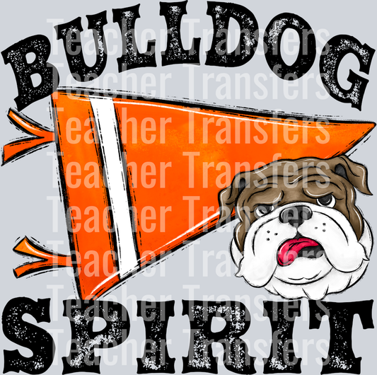 Pennant Mascots Bulldog Spirit Orange