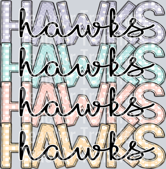 Pastel Stacked Hawks