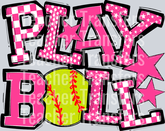 PINK PLAY BALL SOFTBALL