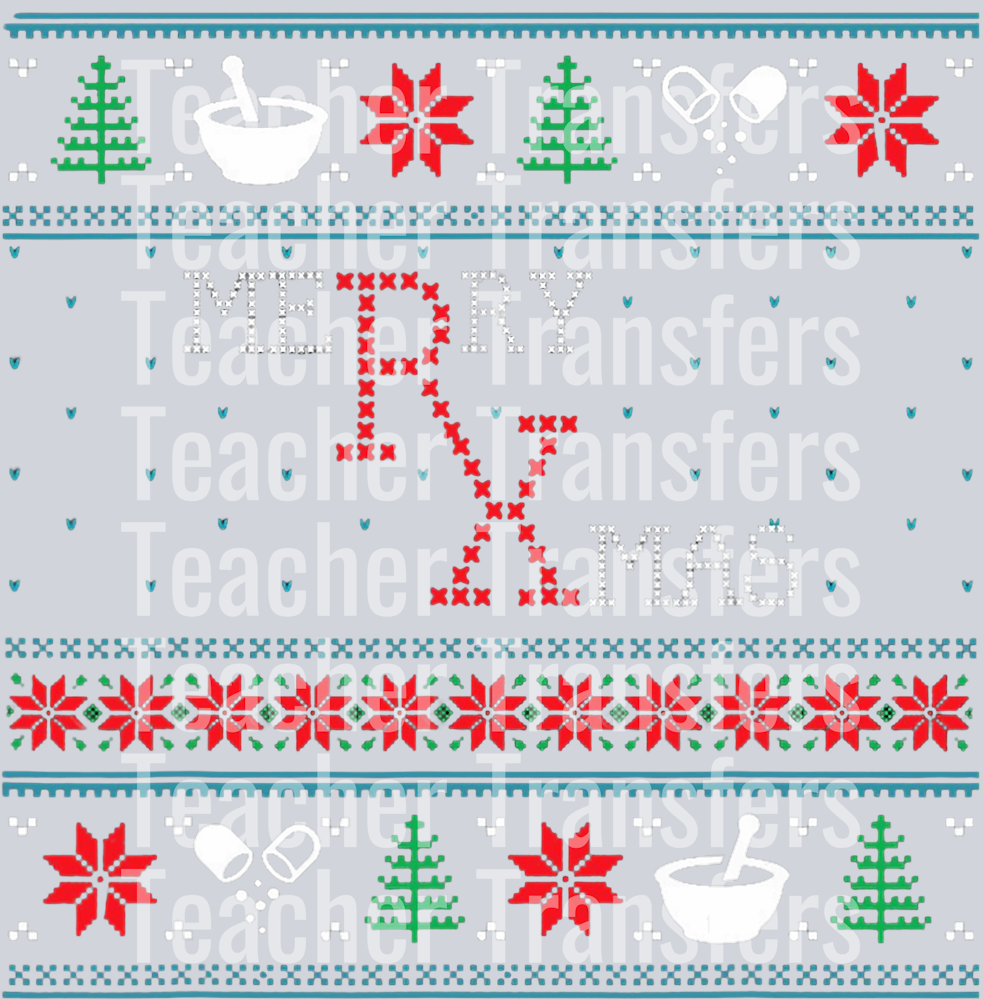 Merry Xmas Pharmacist Ugly Christmas Sweater Pharmacy Tech T-Shirt (1)