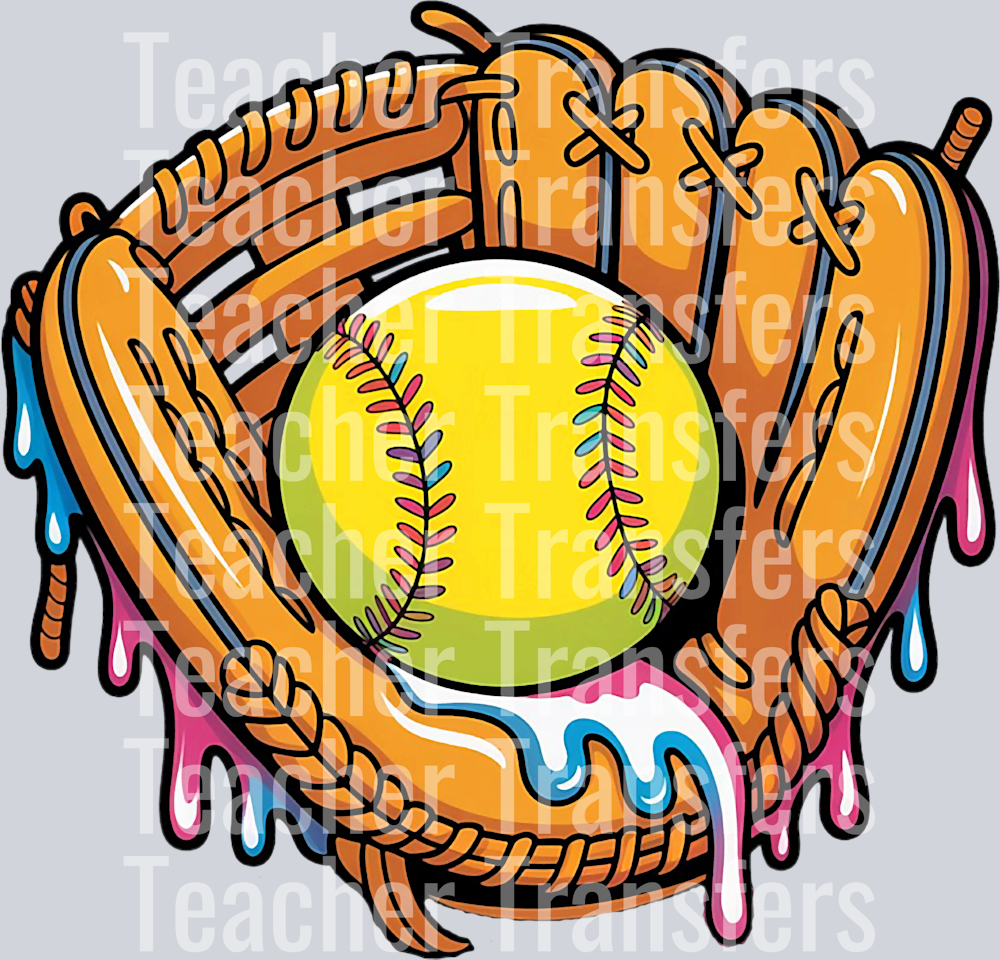 Softball Drip Ice Cream Sprinkles Softball Drip Glove Stuff T-Shirt