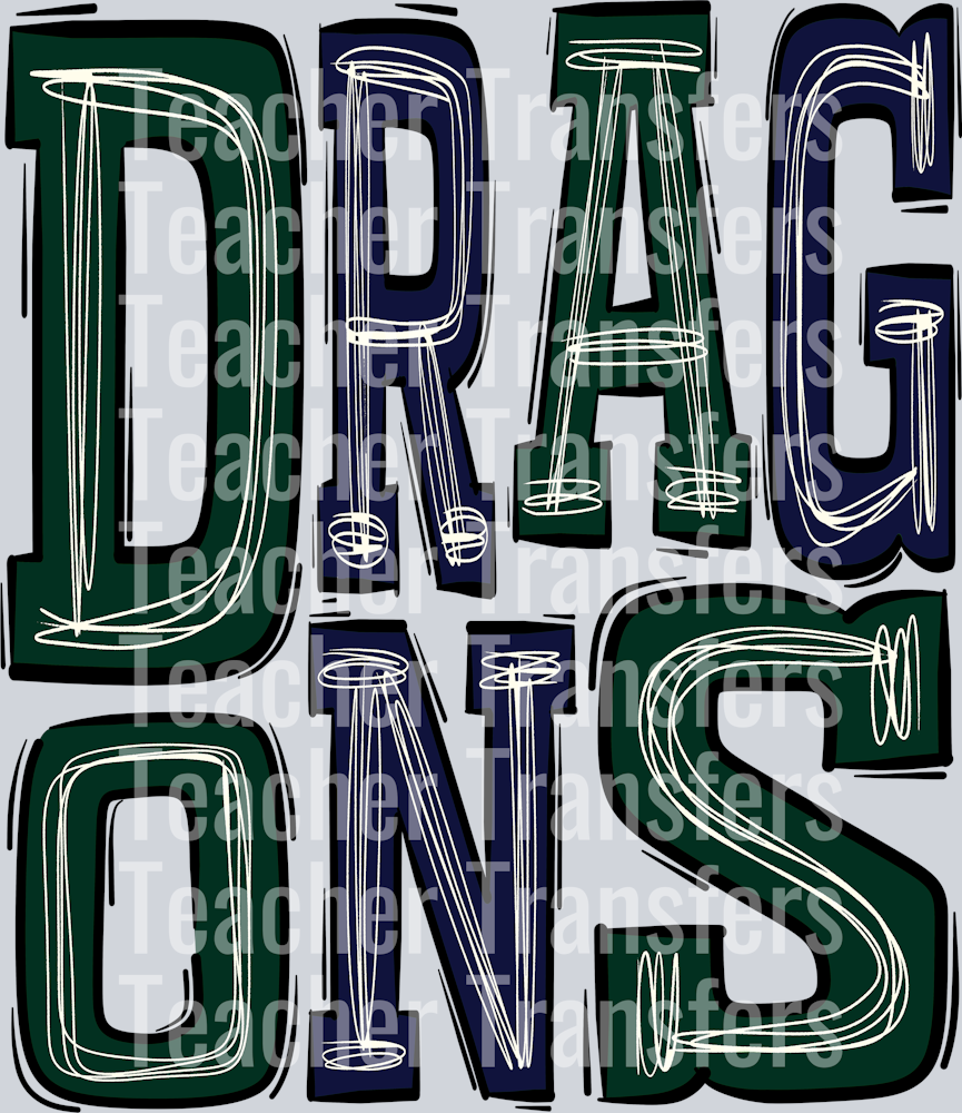 Dragons Dark green - Navy blue