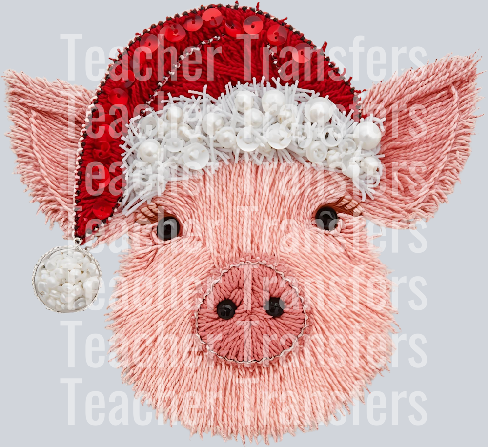 CHRISTMAS PIG FAUX YARN