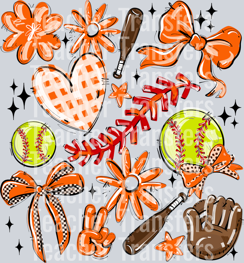 ORANGE PLAY BALL COLLAGE SOFTBALL