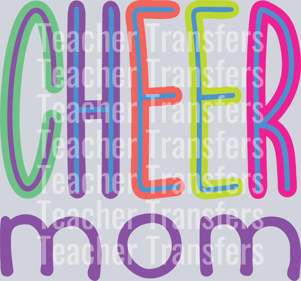 Cheer mom bright colors