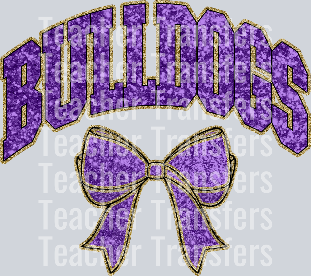BULLDOGS PURPLE GOLD COLLEGIATE GLITTER MASCOTS