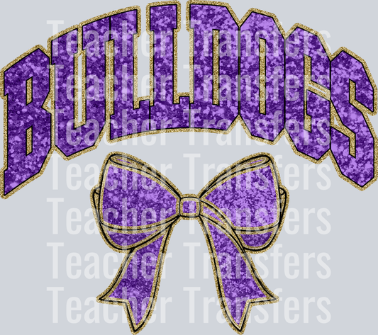 BULLDOGS PURPLE GOLD COLLEGIATE GLITTER MASCOTS