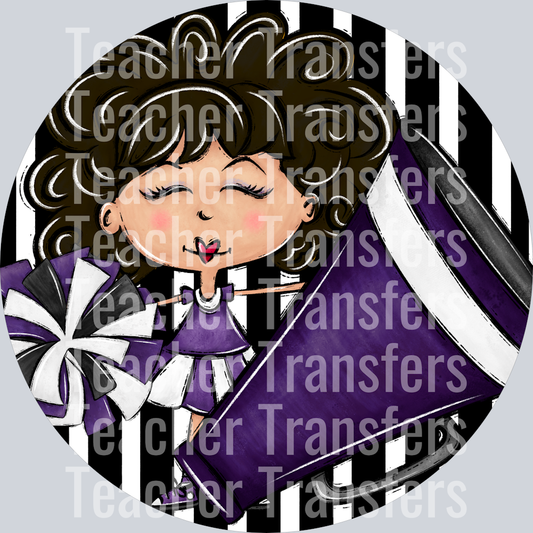 Cheer Bag Tags Purple Light Black Hair