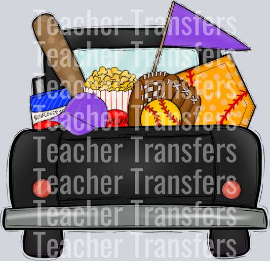 Follow me to the ballpark Purple Softball Truck