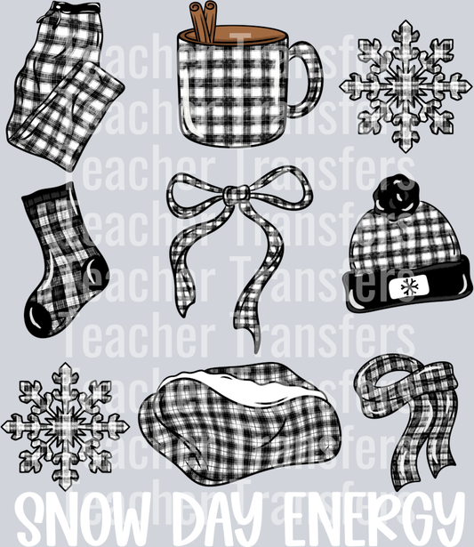 PlaidSnowDayEnergy White