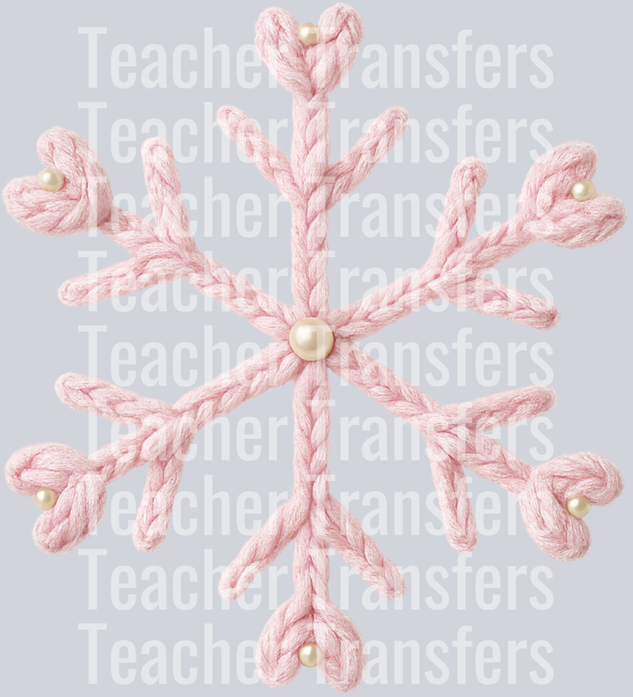 PINK SNOWFLAKE PEARL FAUX YARN