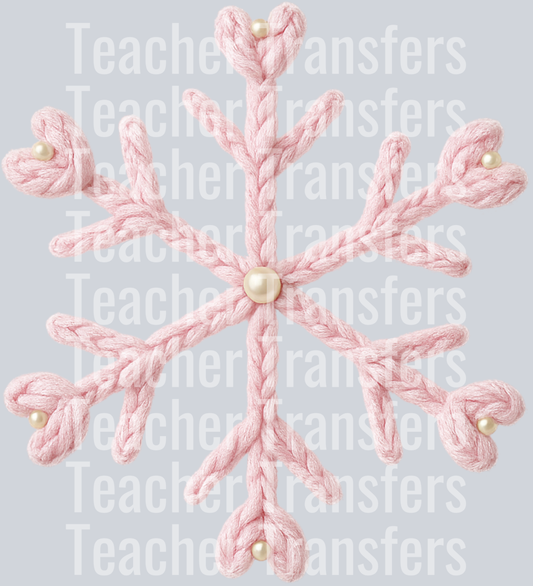 PINK SNOWFLAKE PEARL FAUX YARN