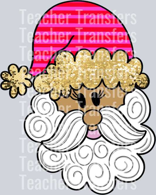 Pink red gold Santa