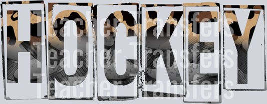 Grunge Sports Words  LEOPARD HOCKEY