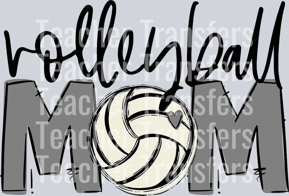 Volleyball Mom Grey No Flowers