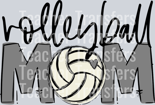 Volleyball Mom Grey No Flowers