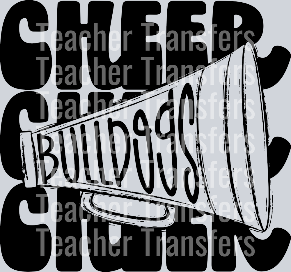 Stacked Mascots CHEER MEGAPHONE BULLDOGS