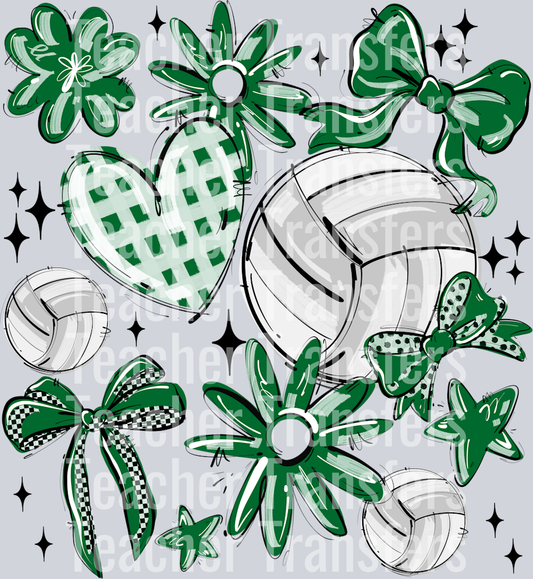 KELLY GREEN PLAY BALL VOLLEYBALL COLLAGE