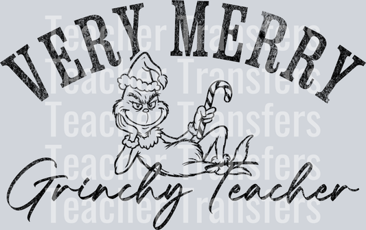 Very merry Grinchy teacher black