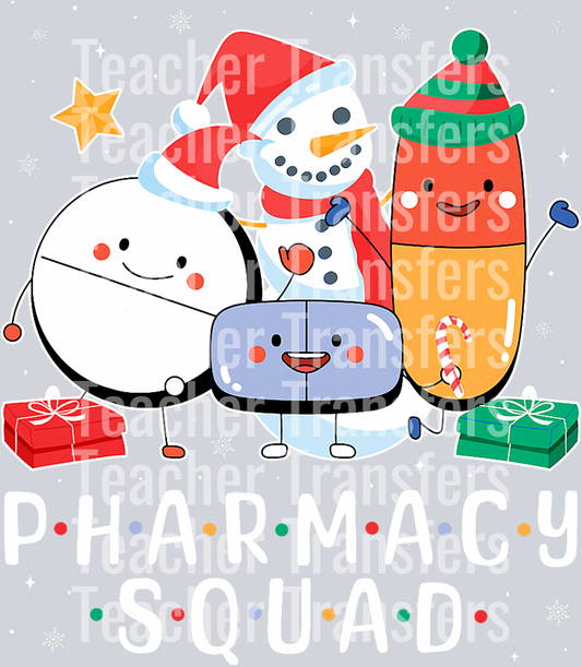 Funny Pharmacy Tech Squad Christmas ing Holiday Pajama T-Shirt