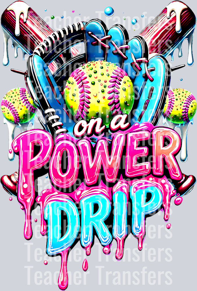 On A Power Drip Softball Ice Cream Dripping With Sprinkles T-Shirt (1)
