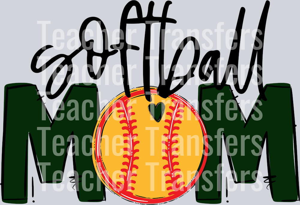 Softball Mom Dark Green No Flowers