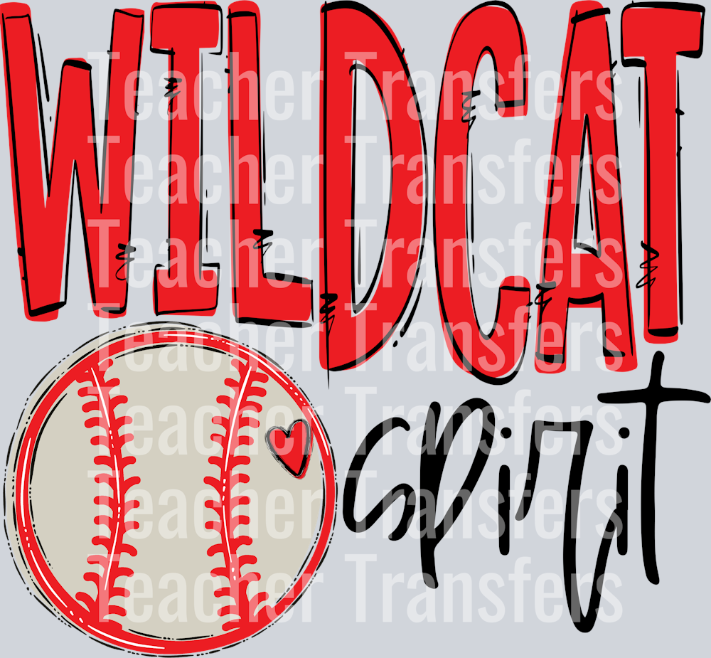 Team Go Spirit WILDCAT BASEBALL RED