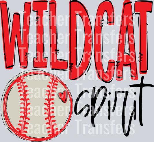 Team Go Spirit WILDCAT BASEBALL RED