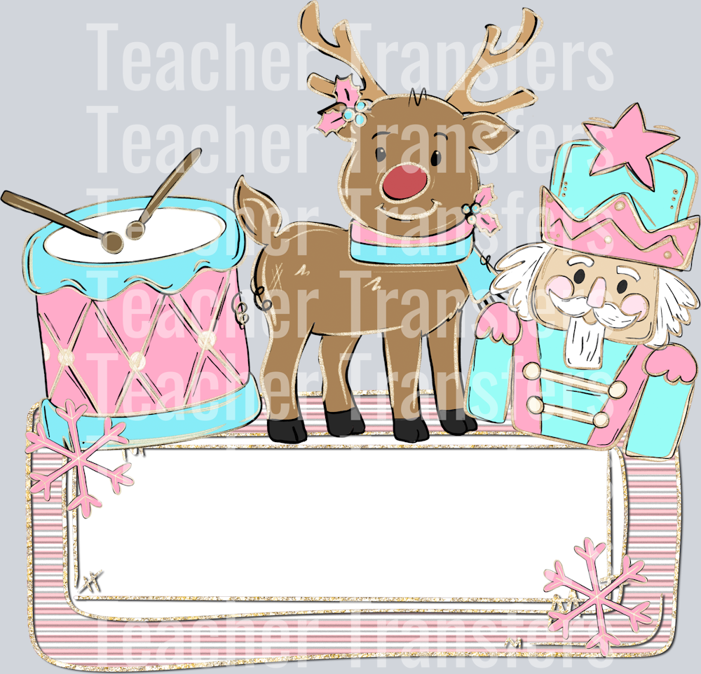 CHRISTMAS NAME PLATES PINK