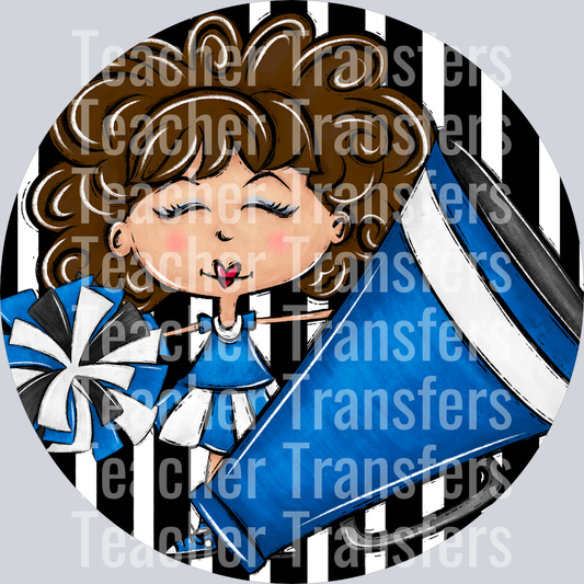 Cheer Bag Tags Blue Cheer Brown Hair Light Skin