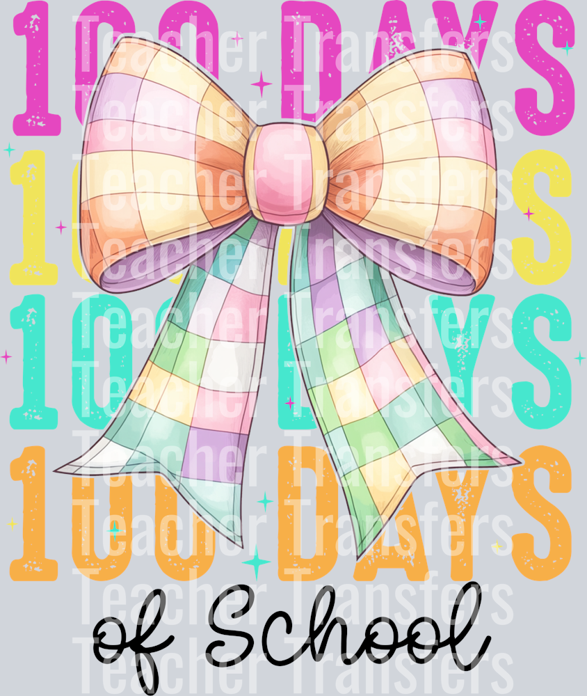 Coquette Bow 100 Days of School PNG
