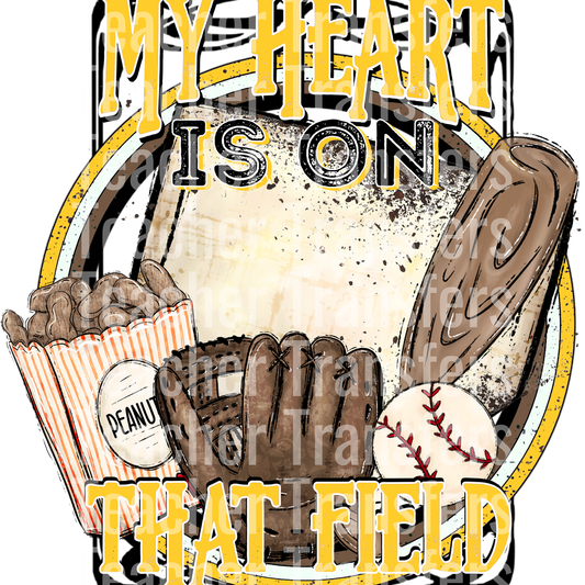 Baseball my heart is on that field Yellow
