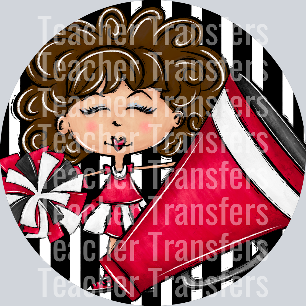 Cheer Bag Tags Red Light Brown Hair